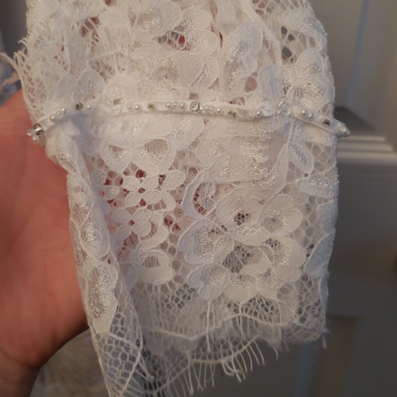 Bebe white open back lace dress - Picture 3 of 5
